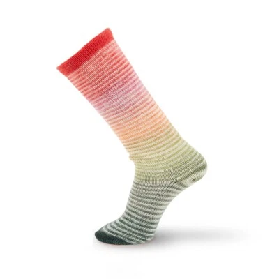 Katia Concept ::Symmetric Sock & More - Rainbow #52:: Green-Orange-Coral - Image 1 of 3