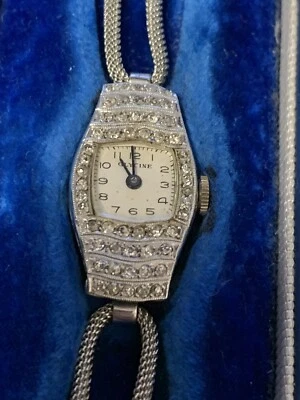 Reloj GLYCINE Platino Dama Diamante Incrustado Oro Blanco 9ct Pulsera Correa Foto 1 de 4