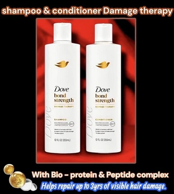2pc Set Dove Bond Strength DAMAGE THERAPY Shampoo & Conditioner 355ml Ea - Image 1 of 4