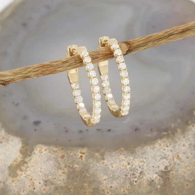 Wert 2550 € Brillant Creolen (0,50 carat) in 585 14 Karat Gelb Gold - Bild 1 von 4