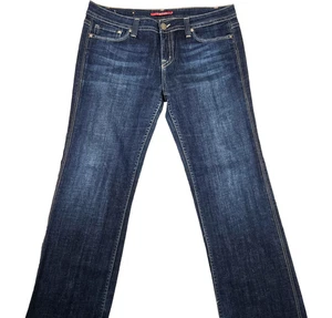 Vigoss Women Bootcut Jeans Classic Pocket Flap Dark Blue Denim Size 17 - Picture 1 of 16