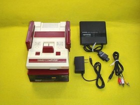 Nintendo Famicom AV Mod Console Disk System Set Tested Working