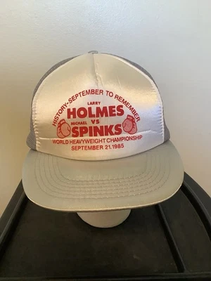 Gorra Larry Holmes vs Michael Spinks 1985 Campeonato Mundial de Boxeo Peso Pesado Foto 1 de 4