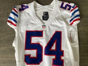 Authentic Game Worn 2013 Buffalo Bills Marcus Dowtin Throwback White Jersey NIKE - Picture 1 of 8