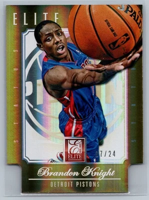 2012-13 Panini Elite #208 Brandon Knight Detroit Pistons /24 RC gold - Image 1 of 2