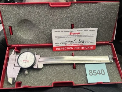 STARRETT 120A-6 DIAL CALIPER 0-6" WHITE DIAL FACE MADE IN USA New/Opened Box - Image 1 of 4