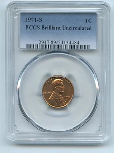 1971 S 1C Lincoln Cent PCGS Brilliant Uncirculated BU - Picture 1 of 1
