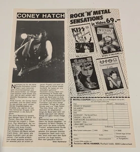 CONEY HATCH Metal Hammer Magazine 1986 1 Page Article In German - Picture 1 of 1