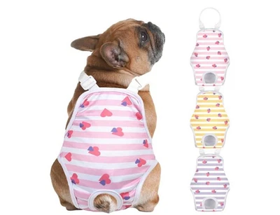Paquete de 3 pañales lavables Jollywood para perro hembra con tirantes ajustables talla XL Foto 1 de 4