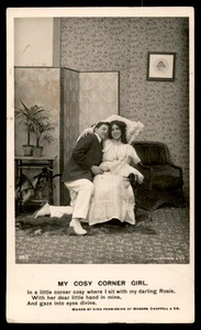 Postcard RPPC My Cosy Corner Girl, Poem - Picture 1 of 2