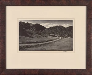 Grabado en madera firmado por ASA CHEFFETZ XRare de colección 1948 edición limitada (ED 250) THE ROAD HOME - Imagen 1 de 1