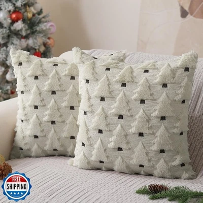 Allorry Christmas Pillow Covers 18x18 inch Set of 2 Christmas Decorations Sof - Image 1 of 4