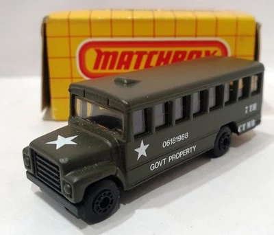 Matchbox Superfast SF47 School Bus Military Govt Army Property CT MB47 With Box - Image 1 of 4