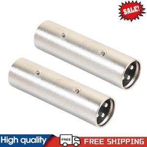 2 piezas 3 pines XLR macho a XLR macho micrófono alimentación para adaptador enchufe conector - Imagen 1 de 9