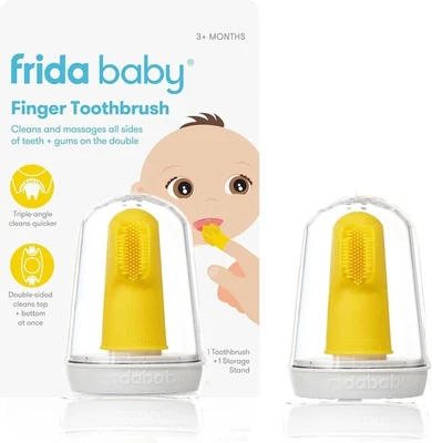Frida Baby Spazzolino da Dito in Silicone doppio per Neonati – massaggia Gengive - Immagine 1 di 4