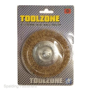 4"" FLACHDRAHTRAD Drehbohrer Bitbürste 1/4"" Schaftfarbe Rostschleifer Rad - Bild 1 von 1
