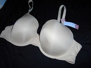 42D NWT Beige Nylon Underwire Lightly Lined CACIQUE T-Shirt Bra 42D - Imagen 1 de 7