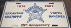 Arkansas Sheriffs' Association Youth Ranches Vanity Plate 1976-2001 Anniversary