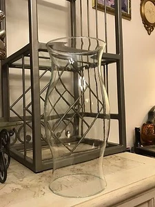 Clear Glass Hurricane Shade Dome Globe Oil Lamp Or Candle Holder 11 1/2" Tall - Picture 1 of 8