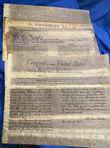 4 documents, of Freedom, The United States Explanatory Notes parchment replica - Picture 1 of 12
