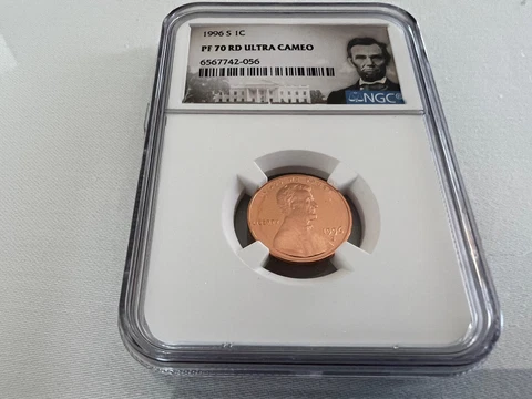 1996-S LINCOLN CENT NGC PF70 ULTRA CAMEO PORTRAIT LABEL "TOP POP NGC VALUE $145" Cover