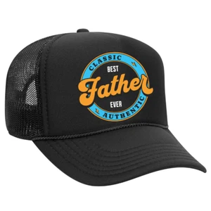 Cappello camionista Best Father Ever Loving Hero in rete nera | Cappello papà snapback per grasso - Foto 1 di 3
