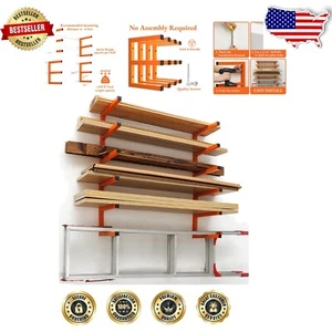 4-Pack Heavy-Duty Wall-Mount Lumber Rack - Easy Install & No Assembly Required - Picture 1 of 9