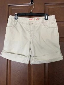 Mossimo Supply Co. kurze beige Damenshorts mit niedriger Leibhöhe Größe 11 - Bild 1 von 5