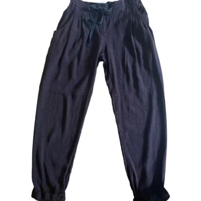 Aritzia Wilfred $120 Silk Trim Marais Jogger Pant Drawstring Dark Cabernet XS - Image 1 of 4