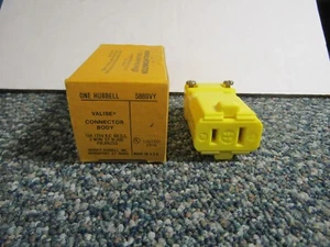 Hubbell 5869VY NOS 15A 125V 2-wire ST Blade Polarized Yellow Female Plug - Picture 1 of 10