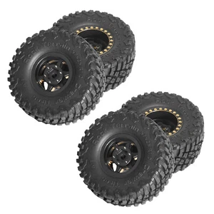 1.0 Brass Rubber Beadlock Wheels Tires for 1/18 TRX4M 1/24 Axial SCX24 Parts - Picture 1 of 5