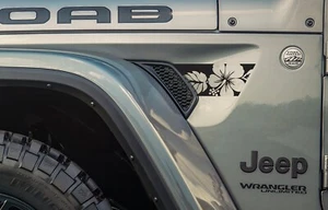 Calcomanía de ventilación de diseño de hibisco para Jeep Wrangler JL y Gladiator Fender Vent - Imagen 1 de 1