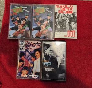 New Kids On The Block Cassette Lot (5) NKOTB HANGIN’ Tough Step By Step Xmas - Picture 1 of 2