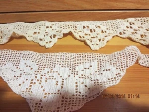 2 PIEZAS ENCAJE CREMA VINTAGE--2 YARDAS X 3"---30" X 4"---#T 6A-16 - Imagen 1 de 24