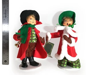 Christmas Carolers Annalee 10" dekorative Mama & Papa weiche Stoffpuppe Figuren - Bild 1 von 5