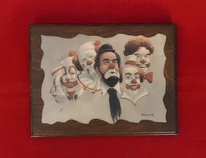 Robert Owen - The Burbank Sei Clown Stampa Appendiabiti da Parete - Targa Arte Incorniciata Incisa - Foto 1 di 12