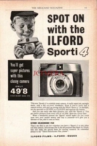 Anuncio de cámara fotográfica ILFORD 'Sporti 4' original vintage 1960 anuncio impreso 686/58 - Imagen 1 de 1
