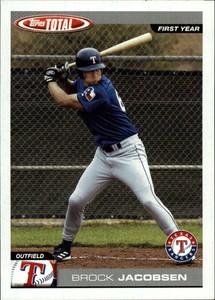 2004 Topps Total Texas Rangers Baseball Card #796 Brock Jacobsen FY Rookie