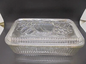 Vintage Federal Glas Kühlschrank Geschirr mit Deckel Laib Größe 50er Jahre - Bild 1 von 5