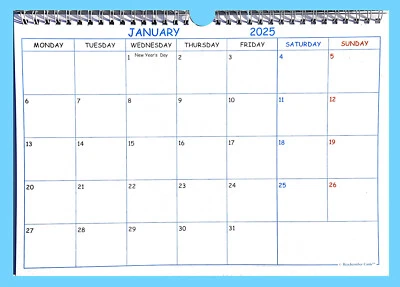 BEACHCOMBER CARDS 2025 SQUARE BOX CALENDAR - A4 size, MADE IN UK