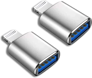 (Apple Mfi Certified) Lightning Male to USB Female Camera Adapter,2 Pack Portabl - Picture 1 of 12