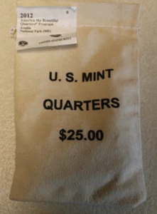 2012-S Acadia National Park Quarter Original Mint Sewn Bag 100 coins - Picture 1 of 3