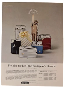 Ronson Feuerzeuge Varaflame Windmaster Ladylite 1963 Punch UK PRINT AD ~8,5x11" - Bild 1 von 1