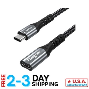 Braided USB C 3.2 Extension Cable 3ft - Ideal for Fast Charging & Data Syncing - Picture 1 of 7