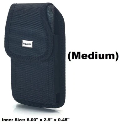 (Medium) Rugged Cell Phone Vertical Pouch w/Metal Clip and Belt Loop Holster - Image 1 of 4