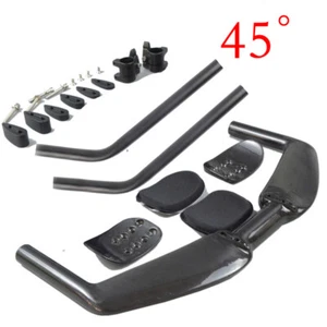 Carbon Bicycle Handlebar 31.8mm 45°/25° Aerobar Bullhorn Bar For Time Trial Bike - Picture 1 of 21