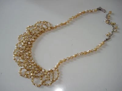 COLLAR BABERO CHAN LUU NUEVO CON ETIQUETAS 18" AJUSTABLE BRONCEADO MADREPERLA CUENTAS Foto 1 de 4