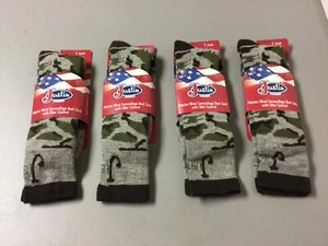 Men’s Justin Boots Merino Wool Camo Socks Odor Control 4 Pair Size XL Multi #49W - Picture 1 of 3