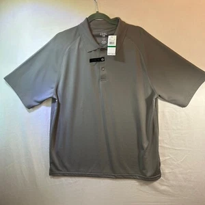 Haggar Performance Cool 18 Wear Men’s Gray Short Sleeve Polo Golf L NWT - Picture 1 of 10