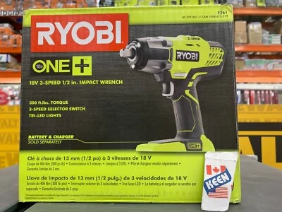 RYOBI CANADA 18V 1/2-inch Cordless 3-Speed Impact Wrench (Tool Only) - Image 1 of 4
